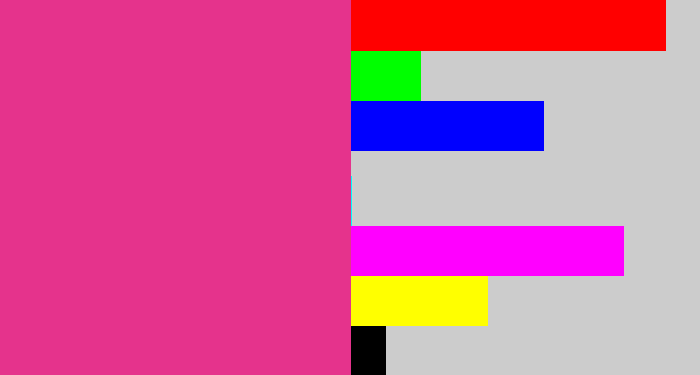 Hex color #e5338c - darkish pink