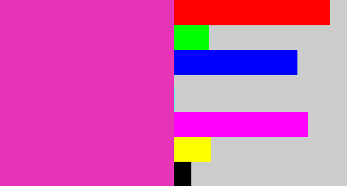 Hex color #e534b5 - purpley pink