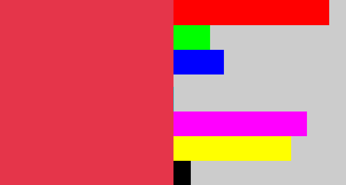 Hex color #e5354a - lightish red