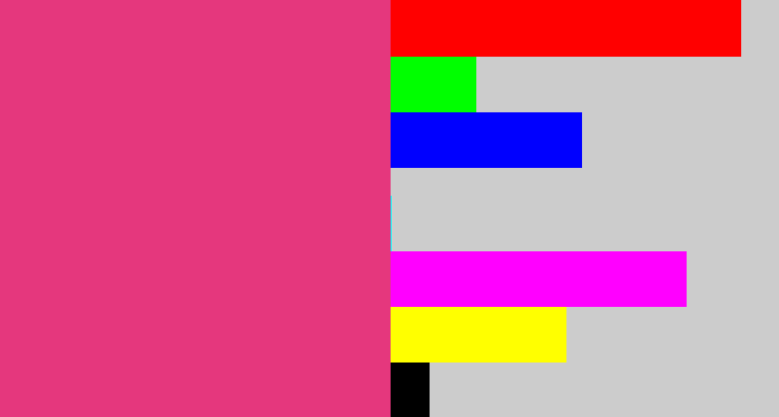 Hex color #e5377d - darkish pink