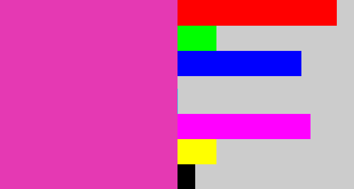 Hex color #e539b3 - purpley pink