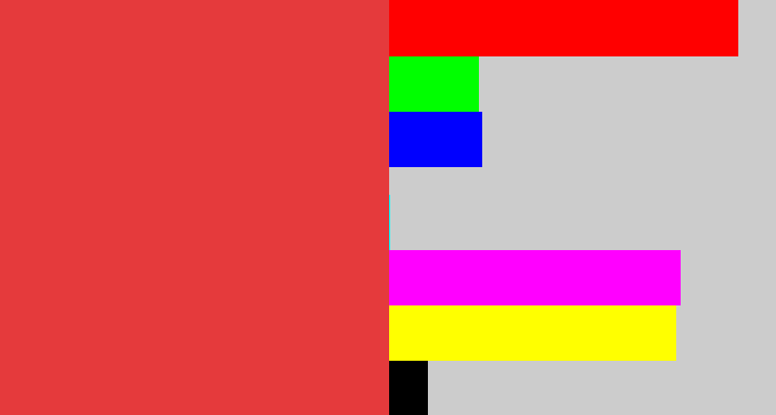 Hex color #e53a3c - tomato