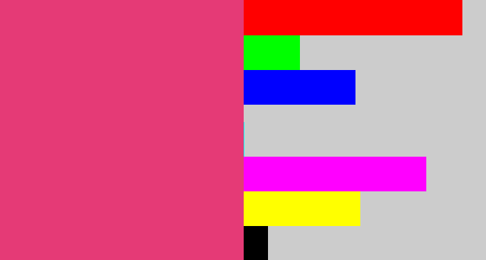 Hex color #e53a76 - darkish pink