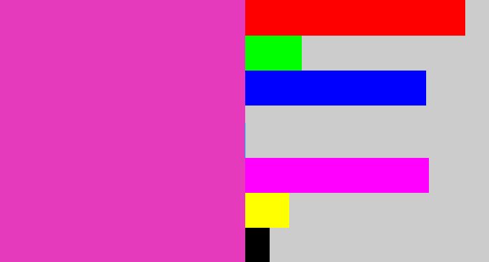Hex color #e53abc - purpleish pink