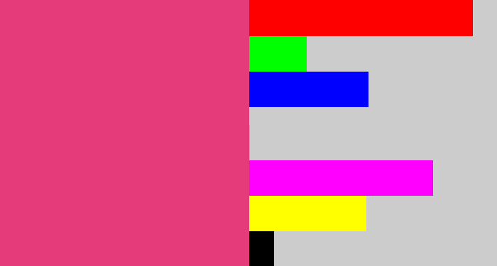 Hex color #e53b7a - darkish pink