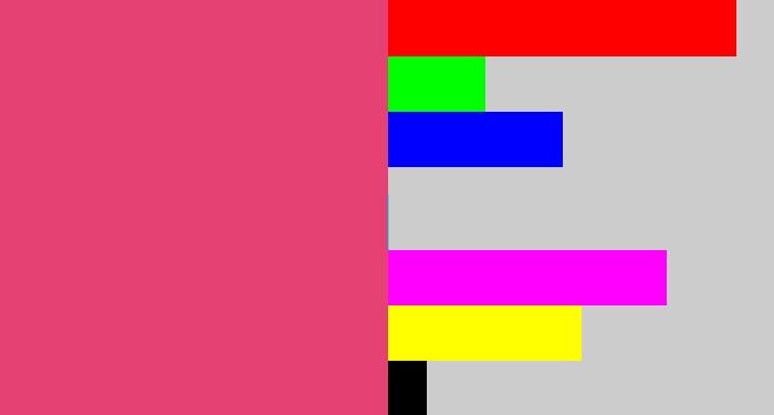 Hex color #e54173 - darkish pink