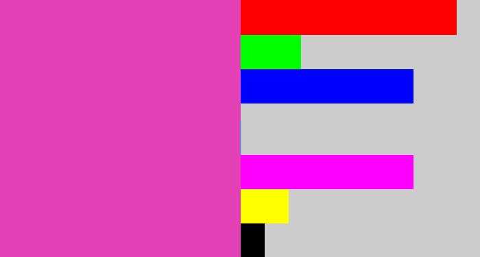 Hex color #e541b7 - purpleish pink