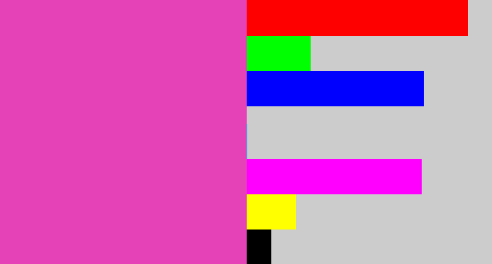 Hex color #e542b8 - purpleish pink