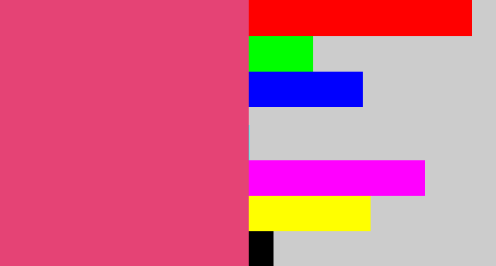 Hex color #e54375 - darkish pink