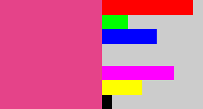 Hex color #e54389 - darkish pink