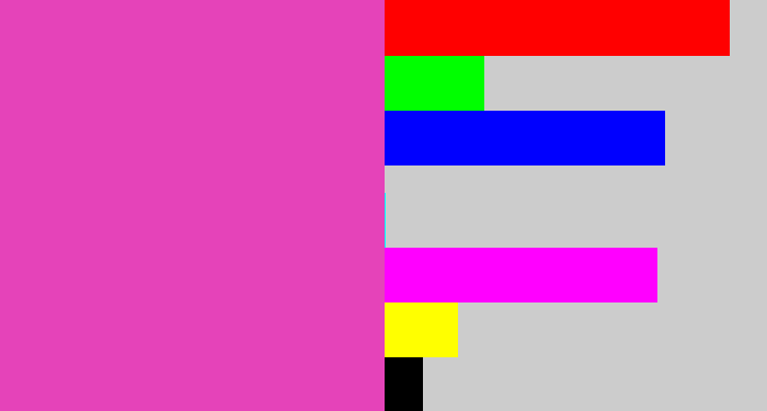 Hex color #e543b9 - purpleish pink