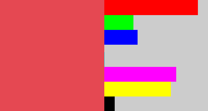 Hex color #e54852 - pale red