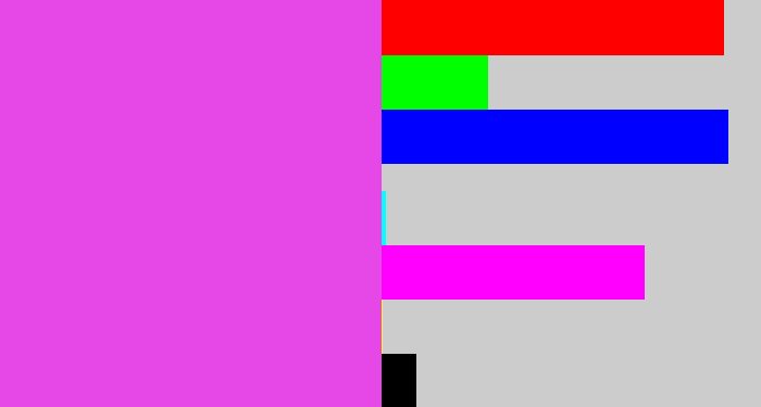 Hex color #e548e7 - pink purple