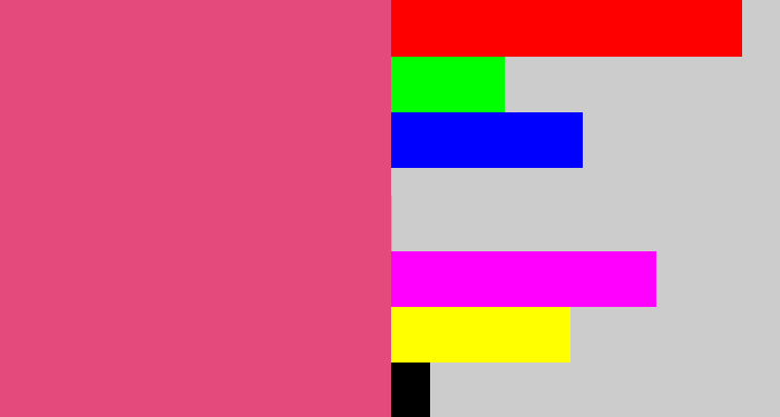 Hex color #e54a7c - darkish pink