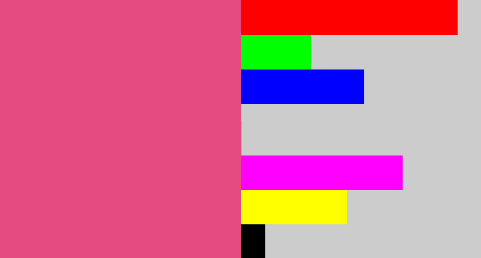 Hex color #e54b81 - darkish pink