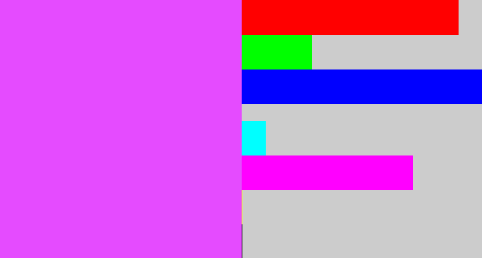 Hex color #e54bff - heliotrope