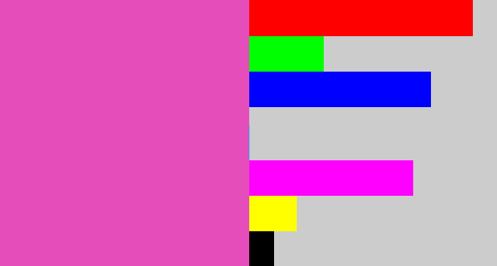 Hex color #e54dba - purpleish pink