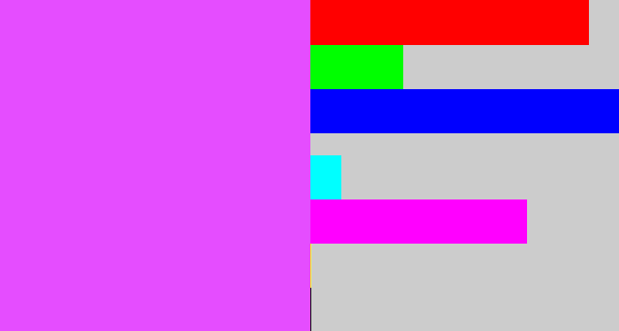 Hex color #e54dff - heliotrope