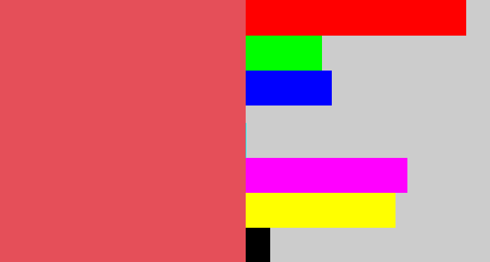 Hex color #e54f59 - pastel red