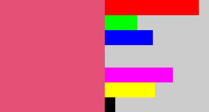 Hex color #e55076 - darkish pink