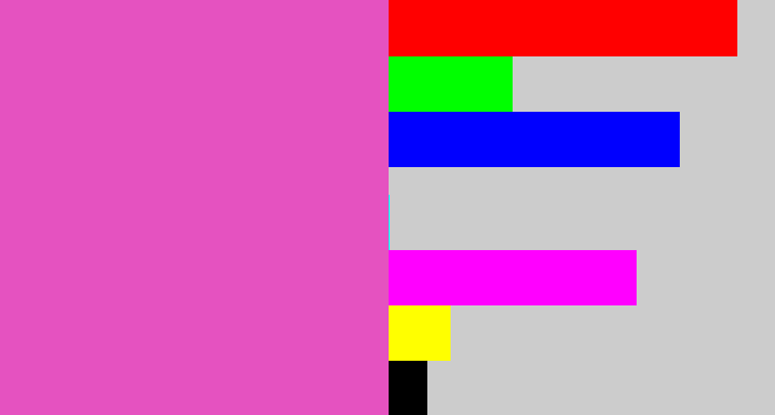 Hex color #e552c0 - purpleish pink