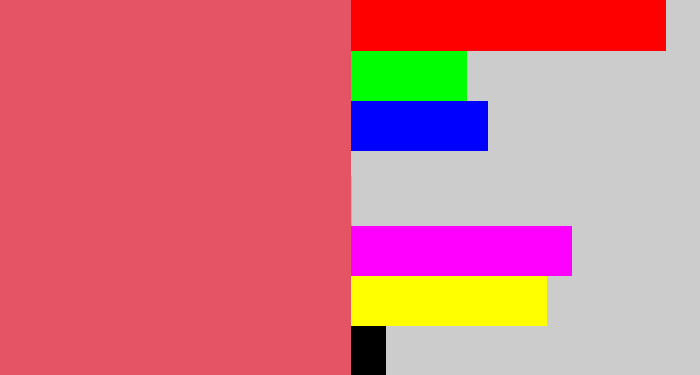 Hex color #e55464 - pastel red