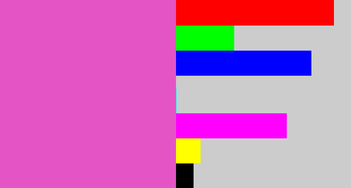 Hex color #e554c5 - purpleish pink