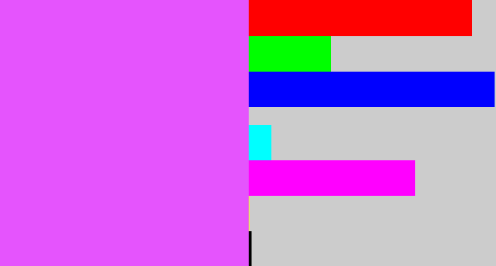 Hex color #e554fd - heliotrope