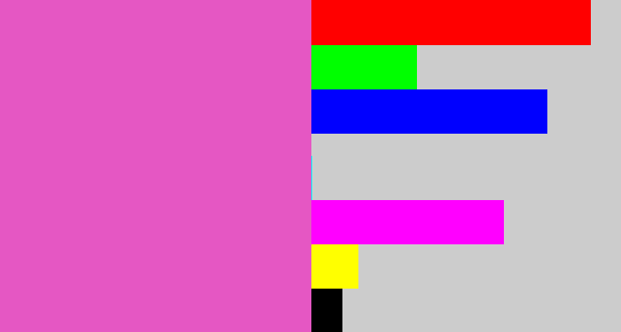 Hex color #e557c3 - purpleish pink
