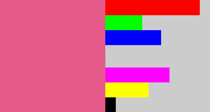 Hex color #e55a88 - medium pink