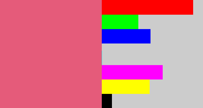 Hex color #e55b7a - pinkish