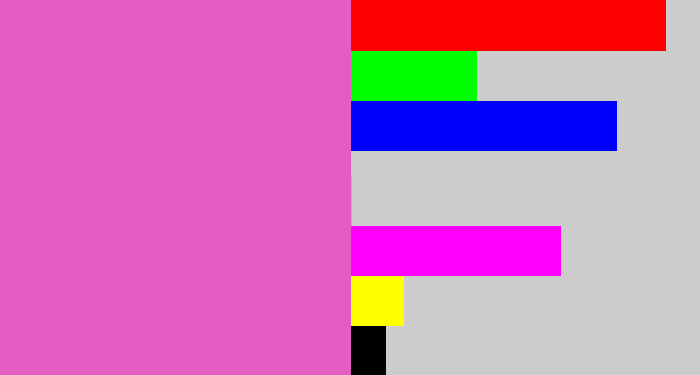 Hex color #e55cc2 - purpleish pink