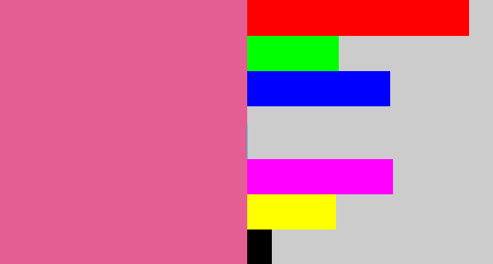 Hex color #e55e93 - medium pink