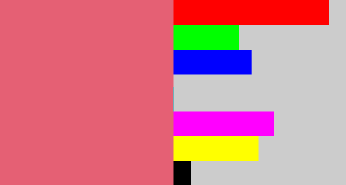Hex color #e56074 - pinkish