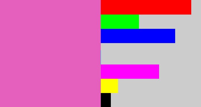 Hex color #e560bd - purpleish pink
