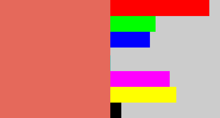 Hex color #e5695b - pastel red