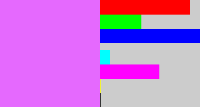 Hex color #e569fe - violet pink