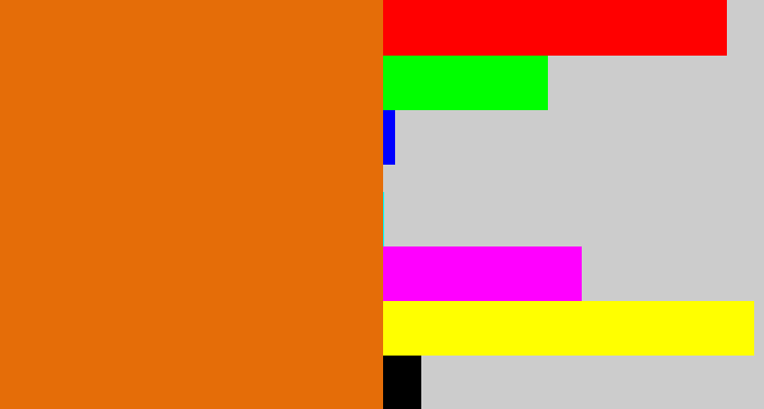 Hex color #e56d08 - pumpkin