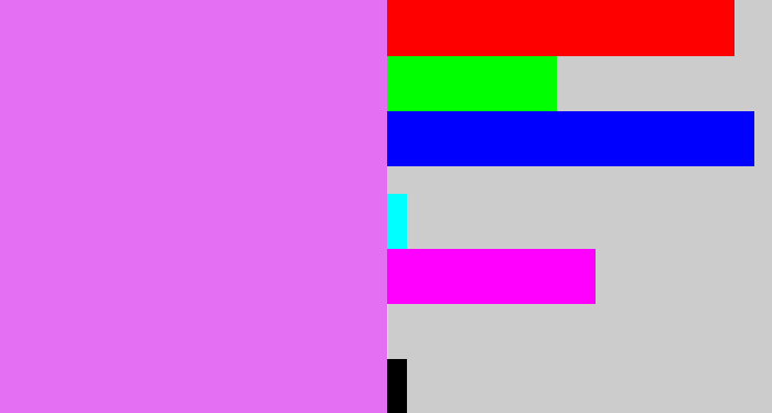 Hex color #e56ff2 - purply pink