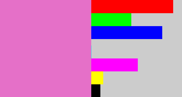 Hex color #e570c8 - lavender pink