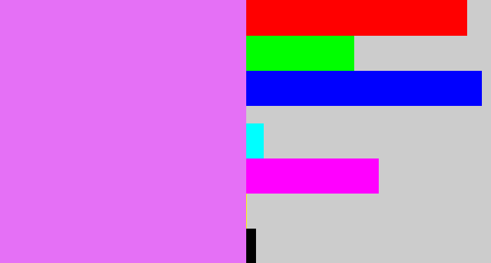 Hex color #e570f6 - purply pink