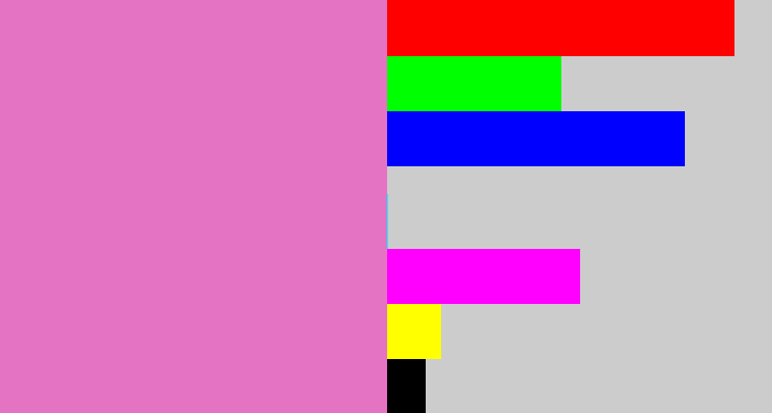 Hex color #e573c4 - lavender pink