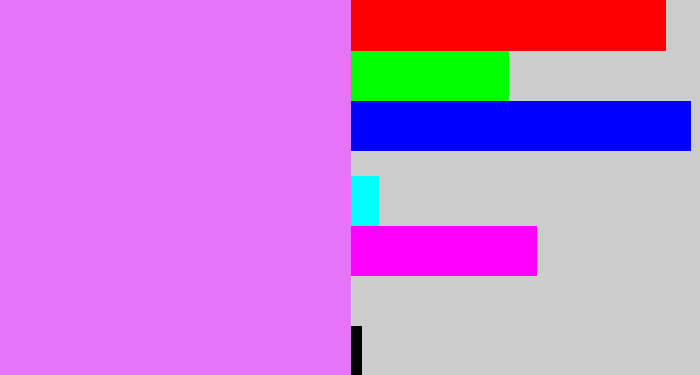 Hex color #e574f8 - purply pink