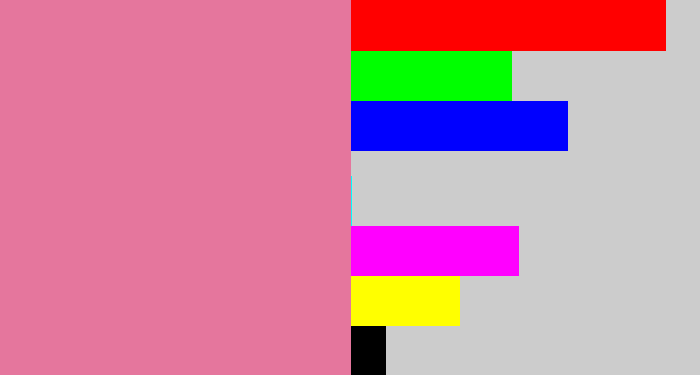 Hex color #e5769d - dull pink