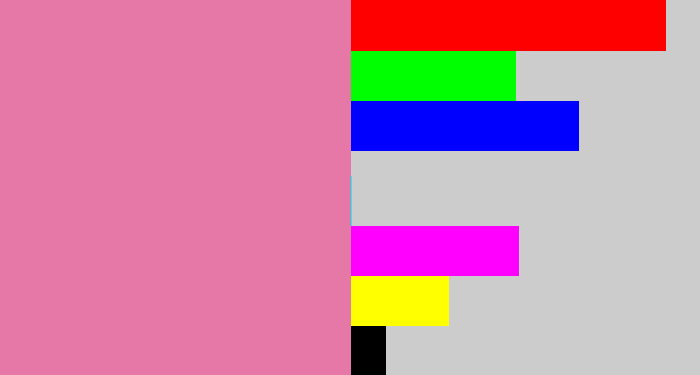 Hex color #e578a6 - pig pink