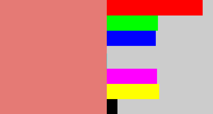 Hex color #e57a75 - pinkish