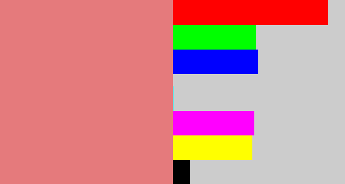 Hex color #e57a7c - pinkish