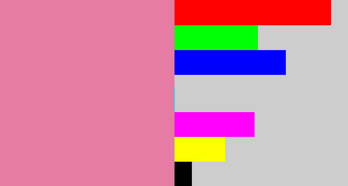 Hex color #e57ba2 - pig pink
