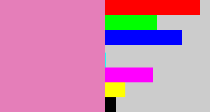 Hex color #e57eb9 - pig pink