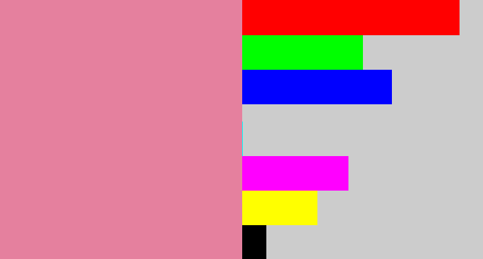 Hex color #e5809e - pig pink